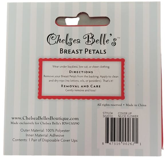 Chelsea Belles Breast Petals Lot of 4 Beige‎ Nude Flower Disposable Adhesive Bra - Picture 3 of 3